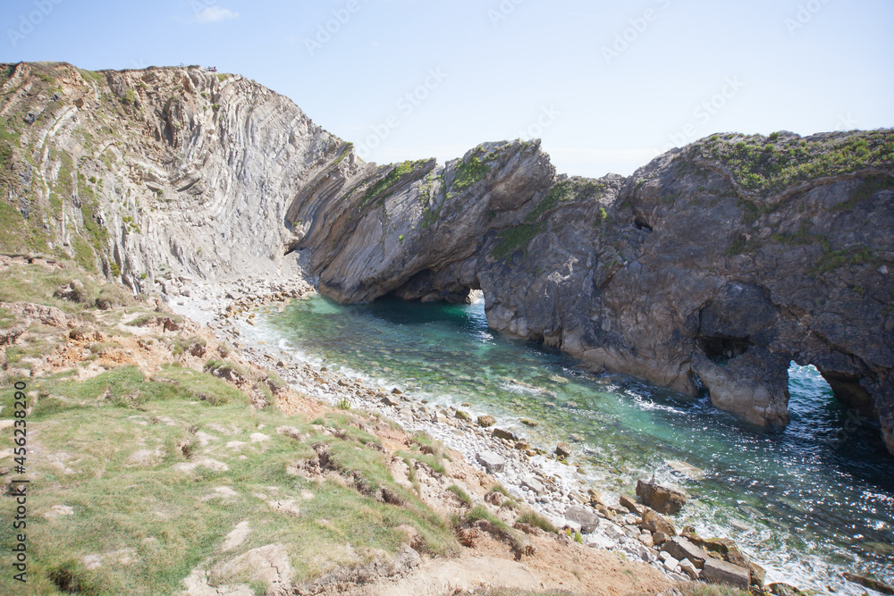 Views of Lulworth Cove in Dorset on a summer day in the UK Views of Lulworth Cove in Dorset on a summer day in the UK