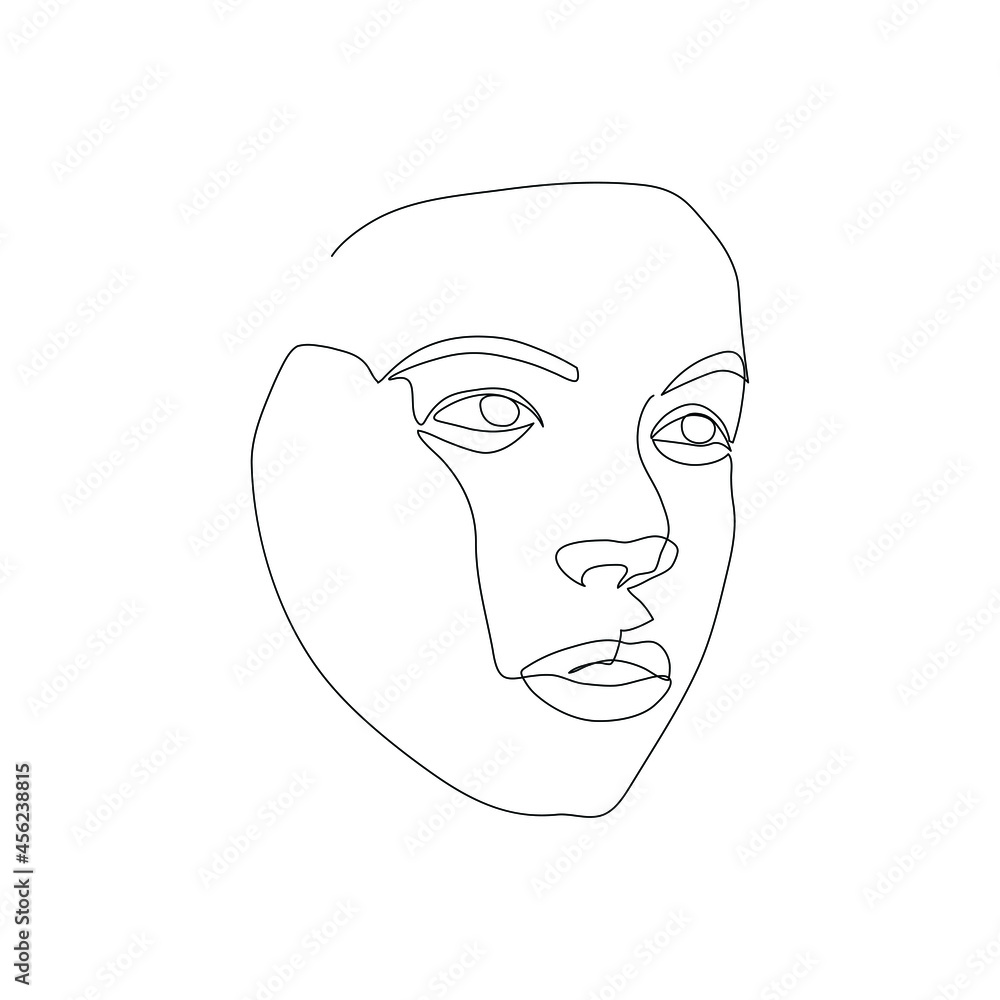 Surreal Faces Continuous line, drawing of set faces and hairstyle, fashion concept, woman beauty minimalist, vector illustration pretty sexy. Contemporary portrait Surreal Faces Continuous line, drawing of set faces and hairstyle, fashion concept, woman beauty minimalist, vector illustration pretty sexy. Contemporary portrait