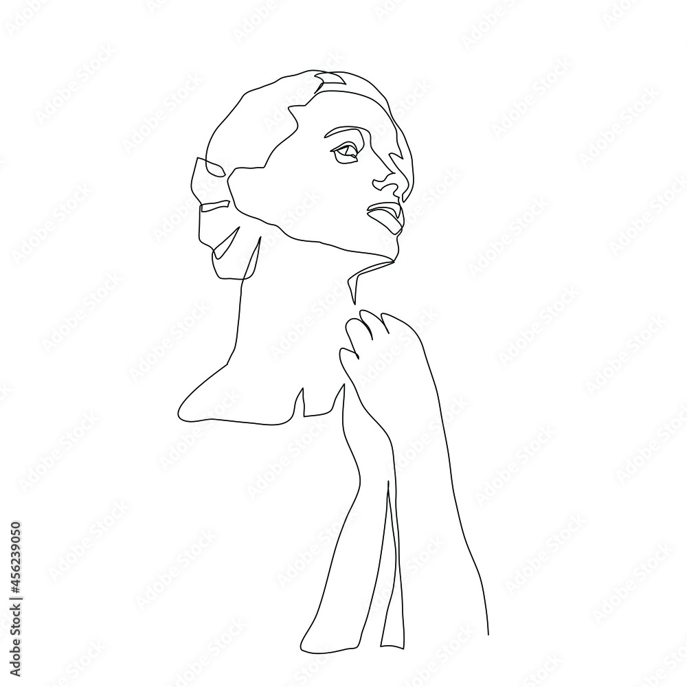 Surreal Faces Continuous line, drawing of set faces and hairstyle, fashion concept, woman beauty minimalist, vector illustration pretty sexy. Contemporary portrait Surreal Faces Continuous line, drawing of set faces and hairstyle, fashion concept, woman beauty minimalist, vector illustration pretty sexy. Contemporary portrait