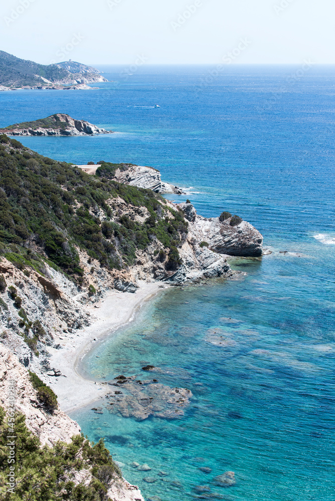 The Mediterranean east coast of Sardinia with its beautiful coastline.