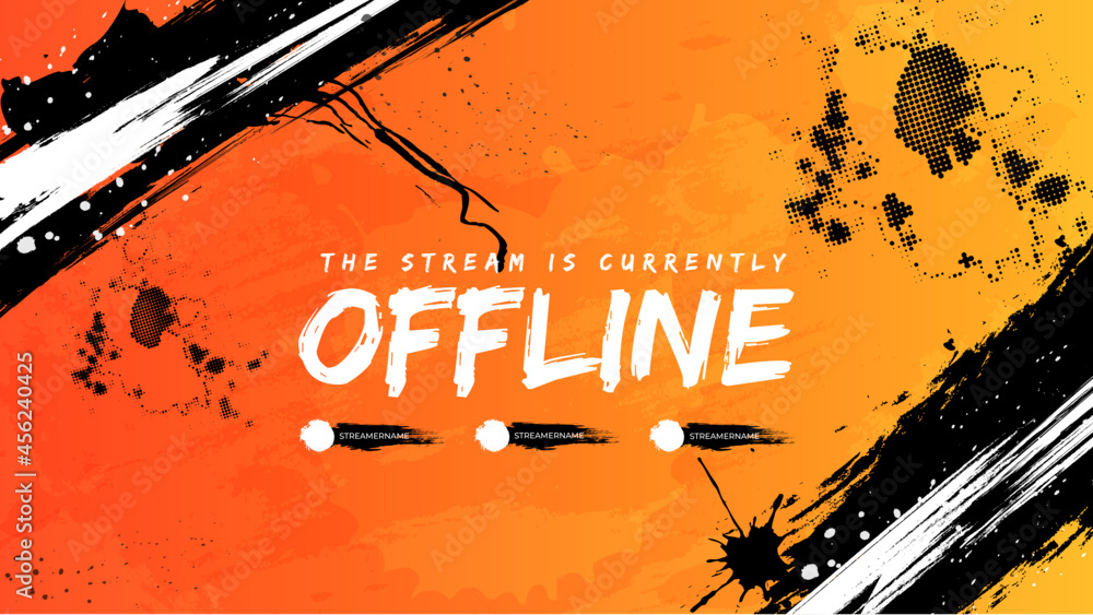 Twitch offline screen or banner for streamers. Twitch Offline stream banner  with grunge effect Stock Vector | Adobe Stock