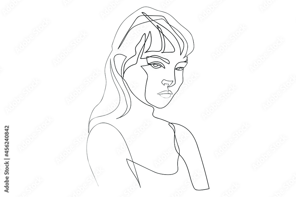 Surreal Faces Continuous line, drawing of set faces and hairstyle, fashion concept, woman beauty minimalist, vector illustration pretty sexy. Contemporary portrait Surreal Faces Continuous line, drawing of set faces and hairstyle, fashion concept, woman beauty minimalist, vector illustration pretty sexy. Contemporary portrait