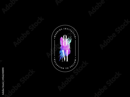 Letter OM Logo, Creative om o m Logo Icon Vector for floral wedding, anniversary celebration