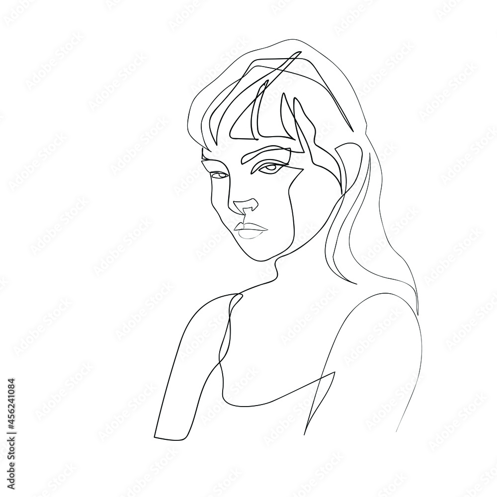 Surreal Faces Continuous line, drawing of set faces and hairstyle, fashion concept, woman beauty minimalist, vector illustration pretty sexy. Contemporary portrait Surreal Faces Continuous line, drawing of set faces and hairstyle, fashion concept, woman beauty minimalist, vector illustration pretty sexy. Contemporary portrait