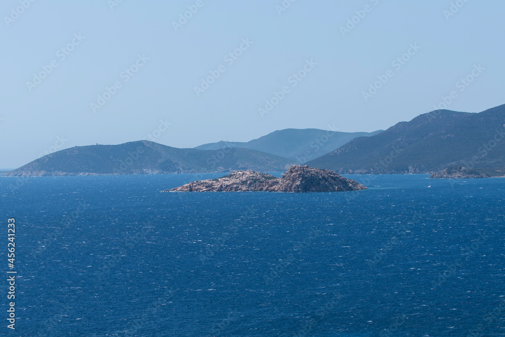 The Mediterranean east coast of Sardinia with its beautiful coastline.