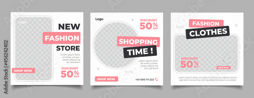 fashion sale discount social media post template  © kmzway