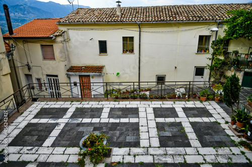 A small square in Contursi, an old town in the province of Salerno, Italy.