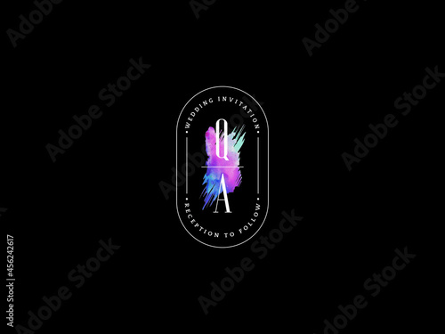 Letter QA Logo, Creative qa q a Logo Icon Vector for floral wedding, anniversary celebration