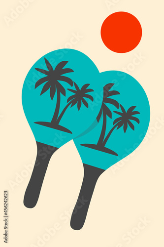 Matkot -  popular game in Israel similar to table tennis. Summer outdoor activity