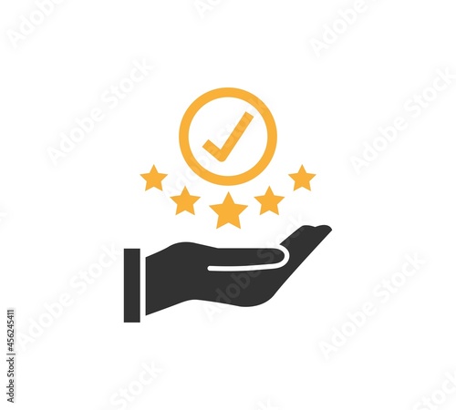 Modern value icon, top service rating icon on white background