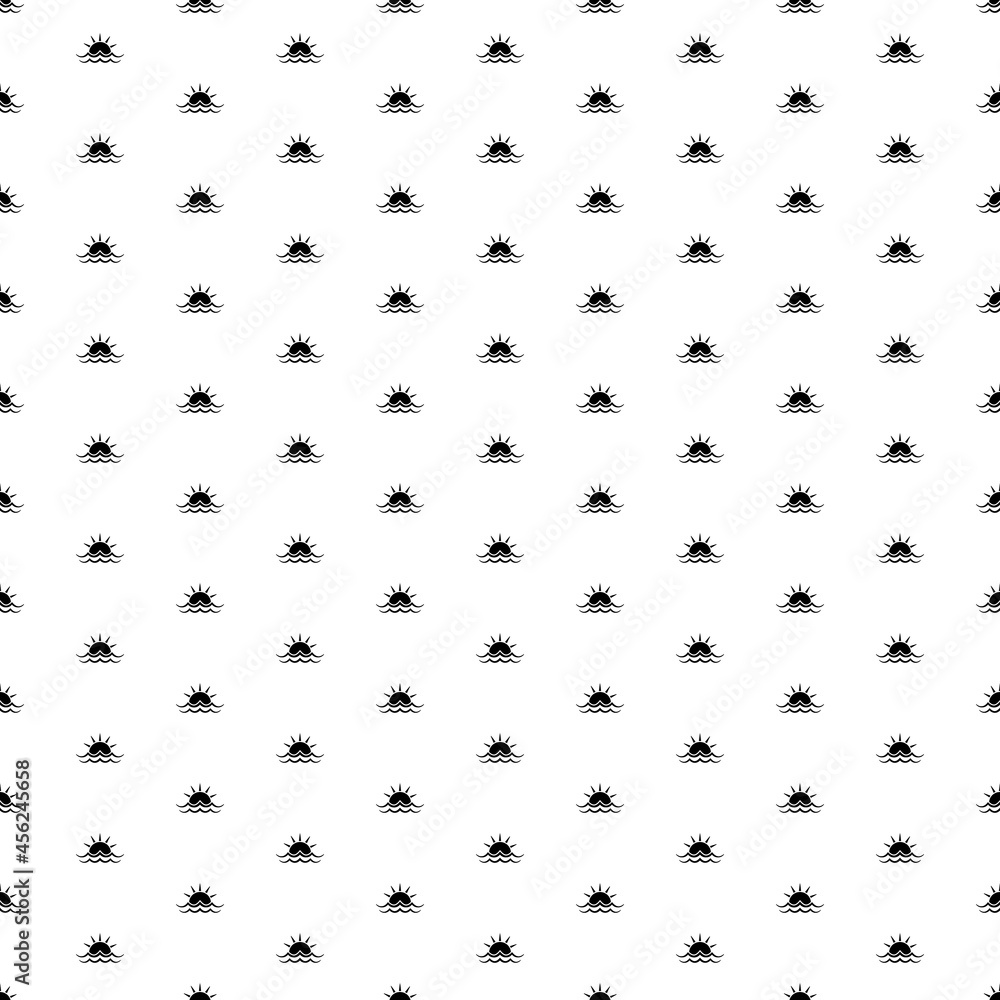 Square seamless background pattern from geometric shapes. The pattern is evenly filled with big black sunrise at sea symbols. Vector illustration on white background Square seamless background pattern from geometric shapes. The pattern is evenly filled with big black sunrise at sea symbols. Vector illustration on white background