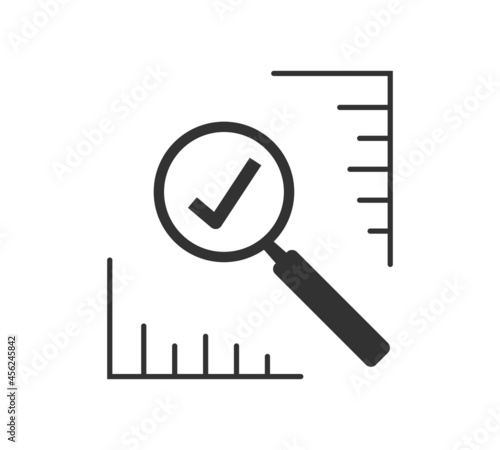 Magnifying glass like audit assess icon. identification vulnerable or advisor job in business icon