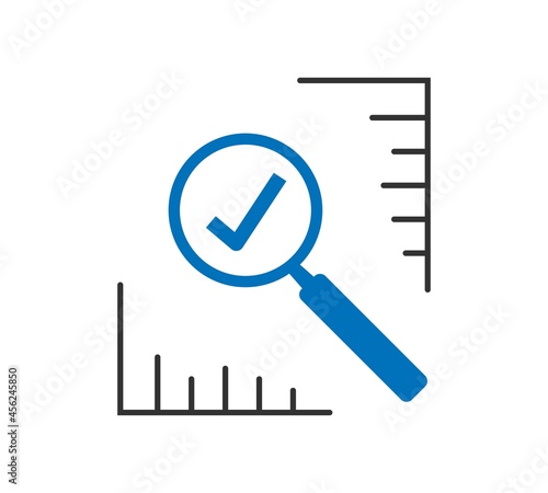 Magnifying glass like audit assess icon. identification vulnerable or advisor job in business icon