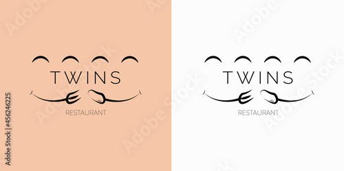 A logo for a family cafe or restaurant founded by twin brothers/sisters.