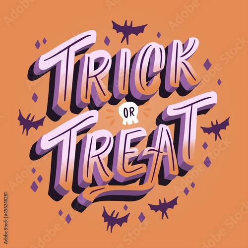 trick treat lettering design vector illustration