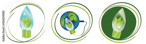 Umwelt Symbole für Umweltfreundliche Energie im Set. Vektor