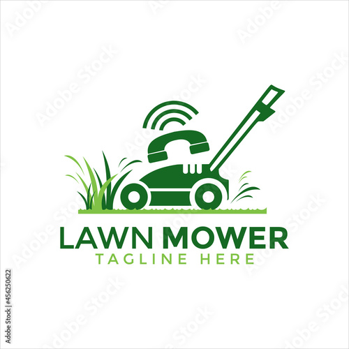 Lawn mower service center vector design template