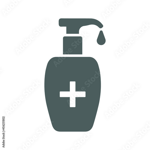 Coronavirus, sanitizer, disposer icon. Gray vector graphics.