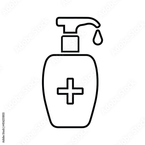 Coronavirus, sanitizer, disposer line icon. Outline vector.