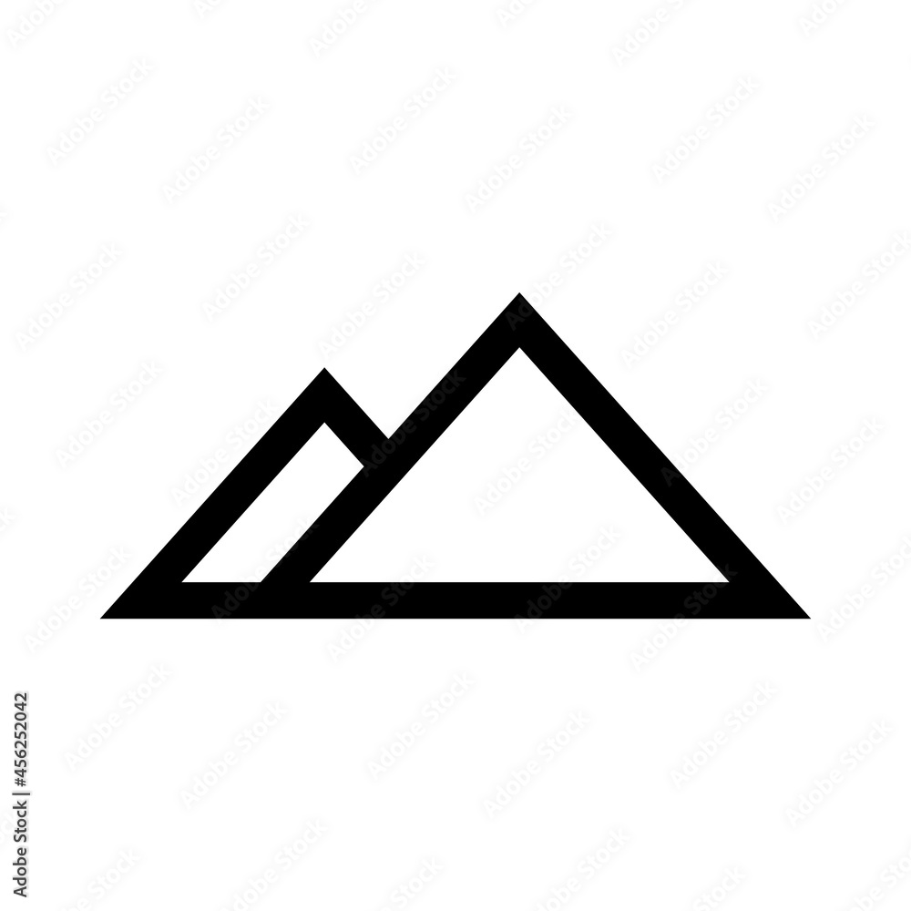 Outline icon. Pyramid emblem isolated. Vector illustration Outline icon. Pyramid emblem isolated. Vector illustration