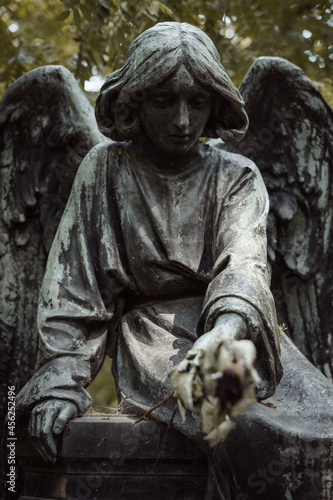 statue of angel at the cemetery