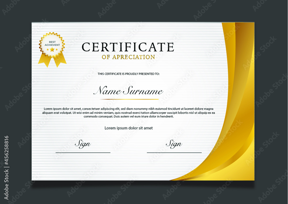 Luxury gold certificate design.