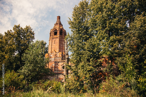 The destroyed Orthodox church, the village of Stupino, Nizhny Novgorod province, Russia.