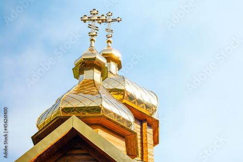 Golden domes of the Christian Church in Odessa. Ukraine photo