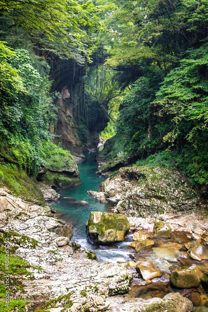 Scenic views of Martvili Canyon in Georgia tourist destination and lookout