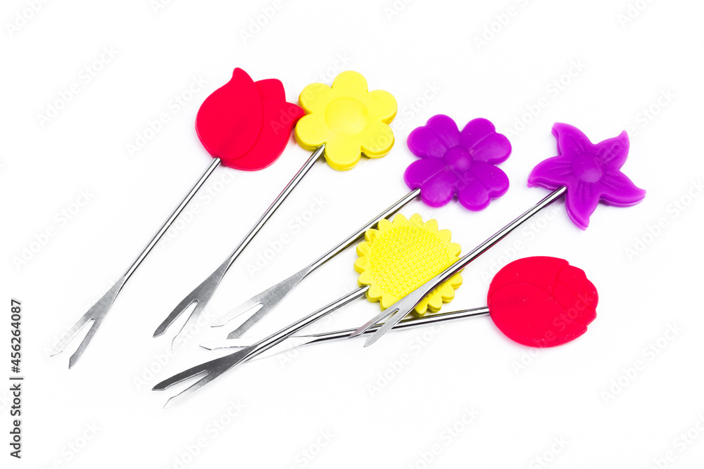 colorful snack skewers isolated - image colorful snack skewers isolated - image