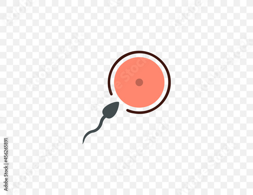 Oocyte fertilization, sperm icon. Vector illustration. flat design.