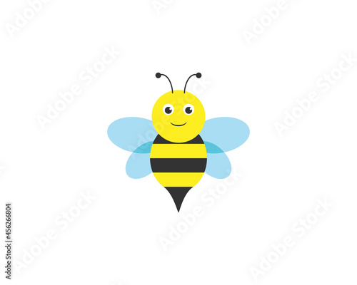 Bee, Cute bee, beetle, honey icon. Vector illustration. Flat design.