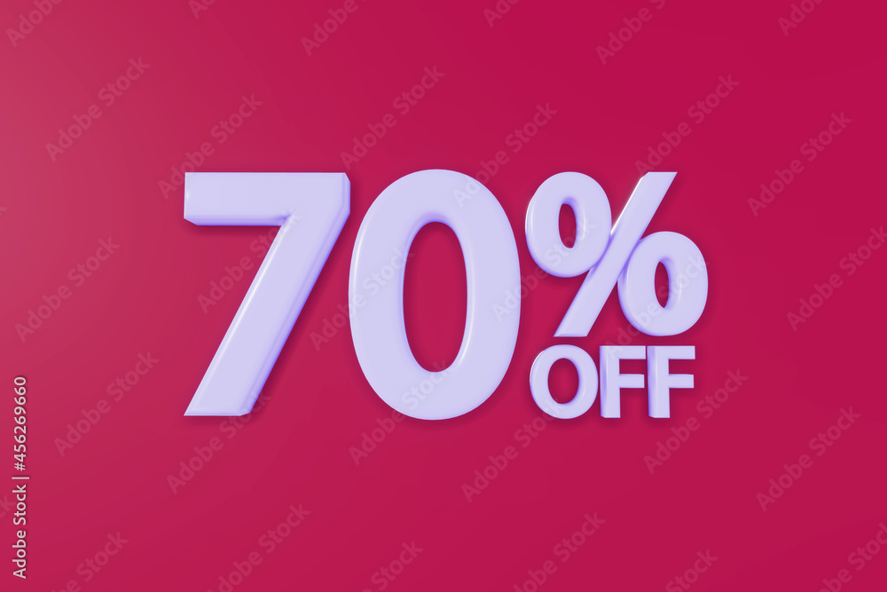 70% Off Sales Discount - 3D Text Sign for Shop Window 70% Off Sales Discount - 3D Text Sign for Shop Window