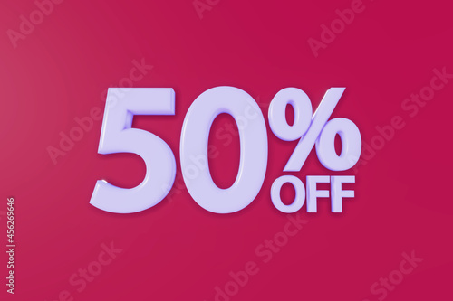 50% Off Sales Discount - 3D Text Sign for Shop Window