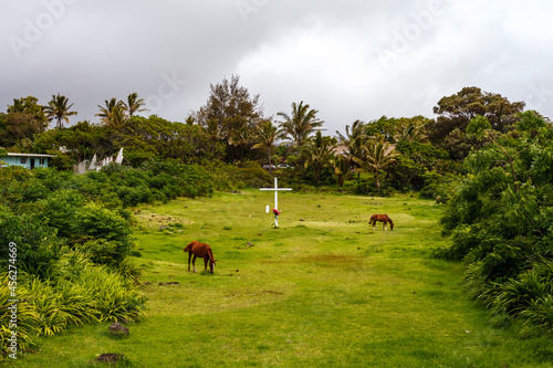 Hanga Roa center, Easter Island, Polynesia photo
