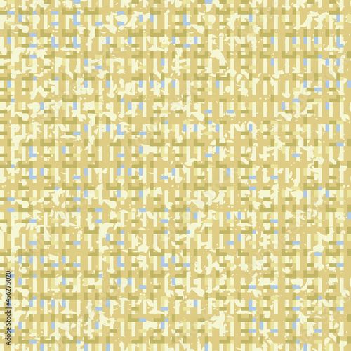 Simple seamless abstract Terrazzo pattern with tiled geometric texture. Gold, beige and blue vector illustration for wallpaper, home decor, fabric prints and wrapping paper.
