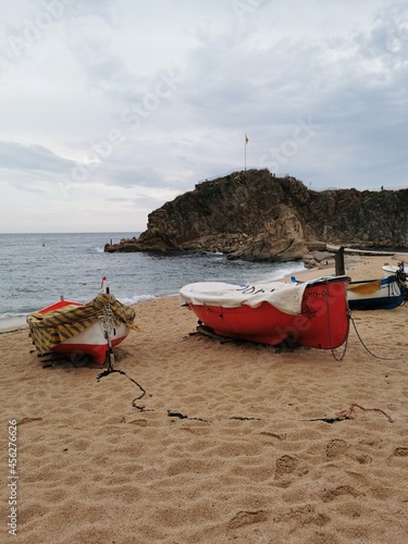 boats on the beach