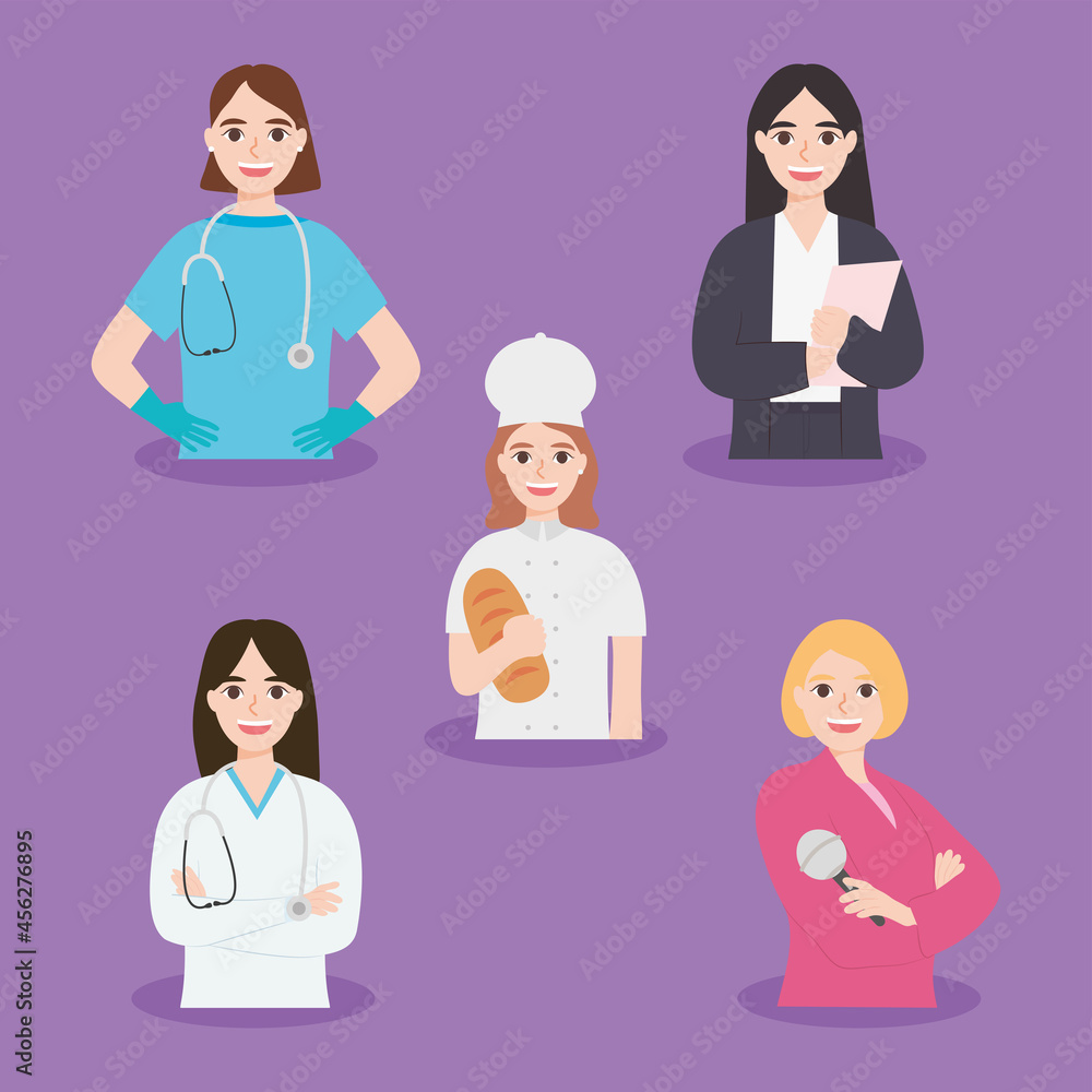 Fototapeta premium women professions design
