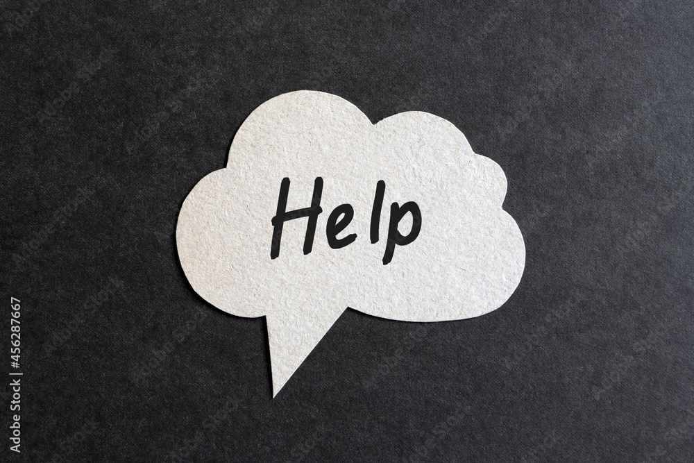 Help sign on paper speech bubble Help sign on paper speech bubble