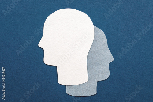 Tableau sur toile Double head symbol - alter ego, analysis, unconscious, mental health idea