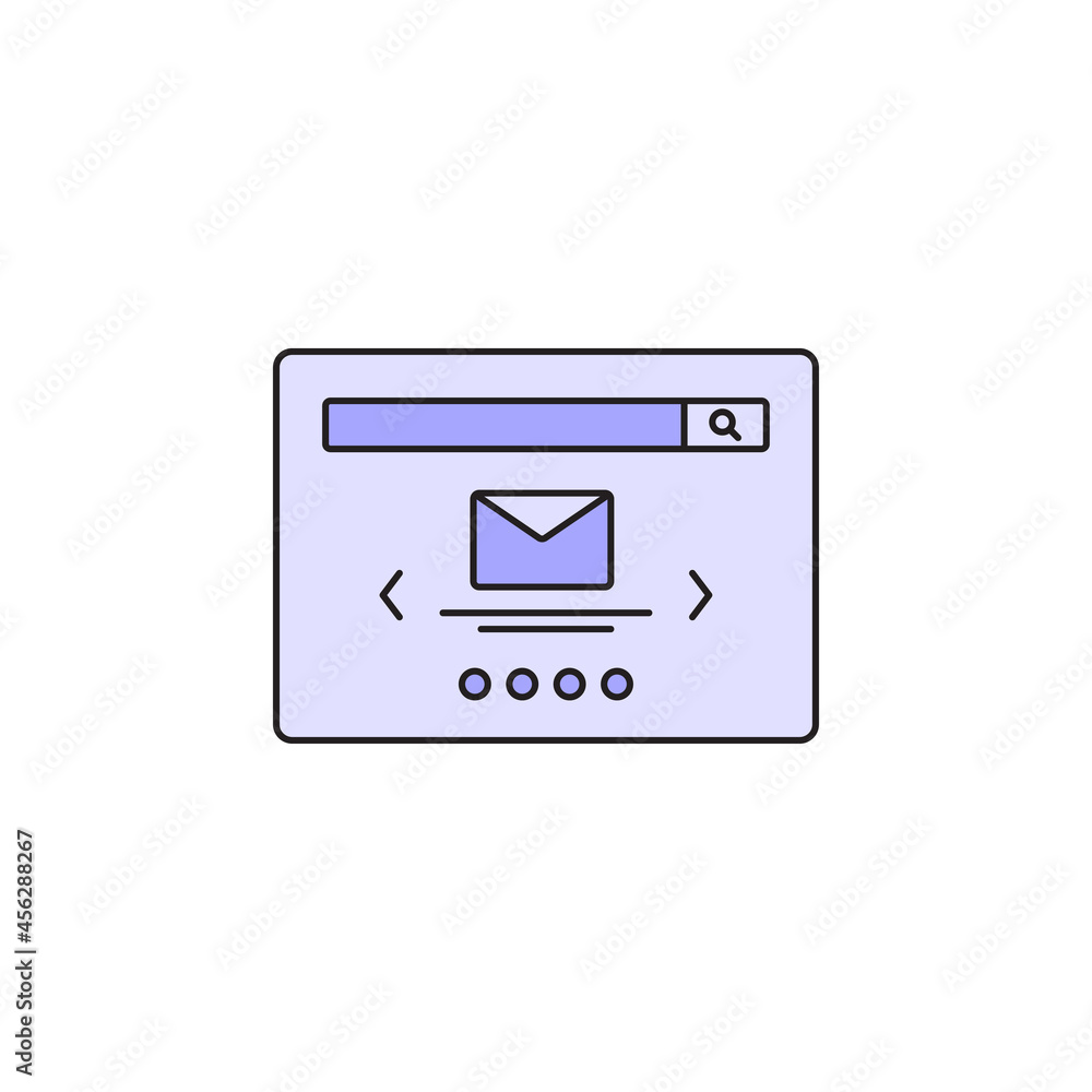 Mail and browser wireframe icon Mail and browser wireframe icon