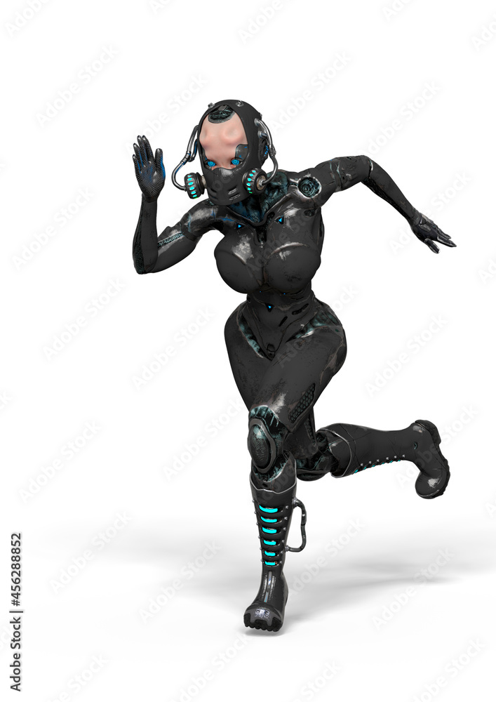 super gynoid is running in action super gynoid is running in action