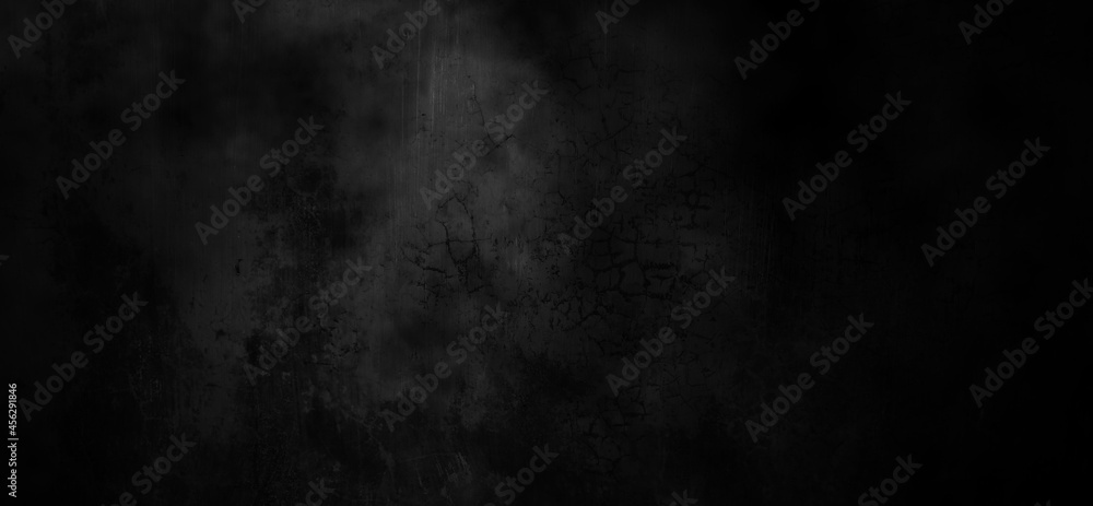 Dark Grunge Cement Background With Scratches, Horror Dark wall texture 