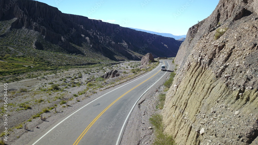famous mountain road in Argentina full of curves