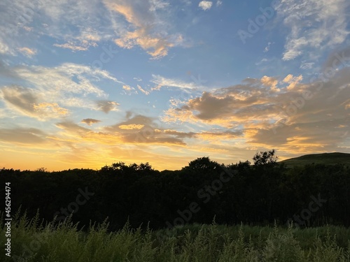 sunset over the field