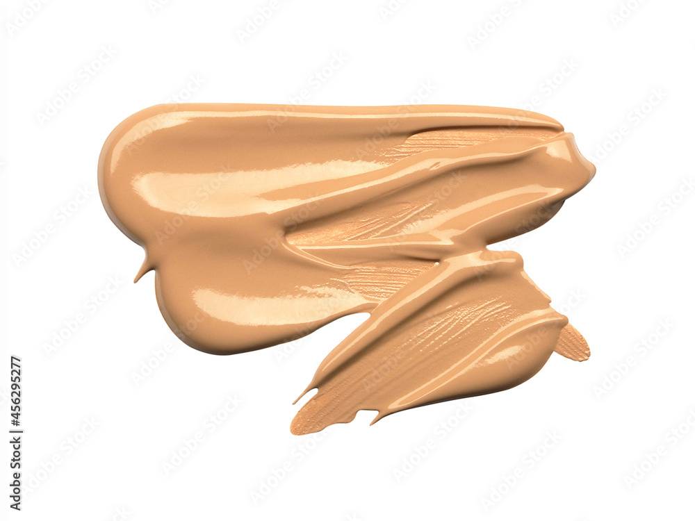 Creamy foundation smeared on white background. Isolated Creamy foundation smeared on white background. Isolated