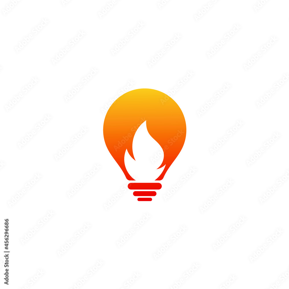 logo design of light bulb idea with burning flame logo design of light bulb idea with burning flame