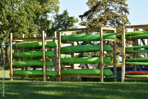 Green kayaks