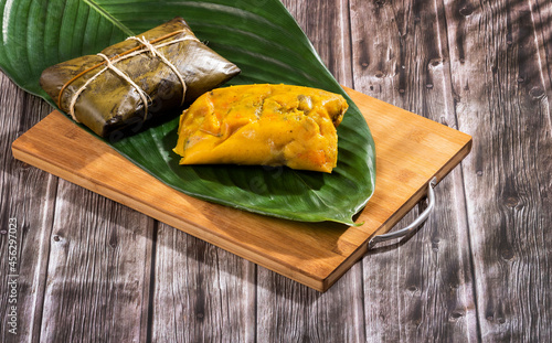 Delicious steamed tamales - Traditional Colombian food photo