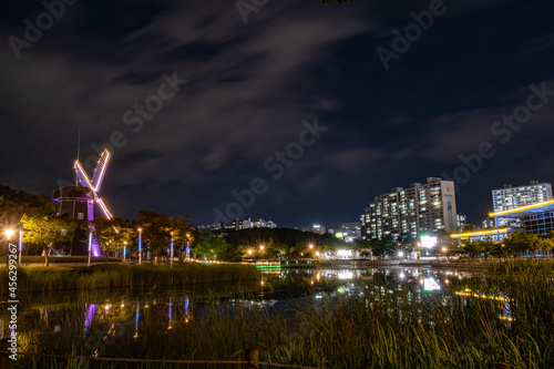night view of the town